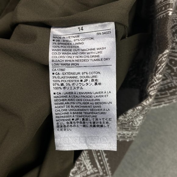 Banana Republic‎ Skirt Womens 14 Brown Pencil Lined Paisley Pockets Stretch - Picture 15 of 15